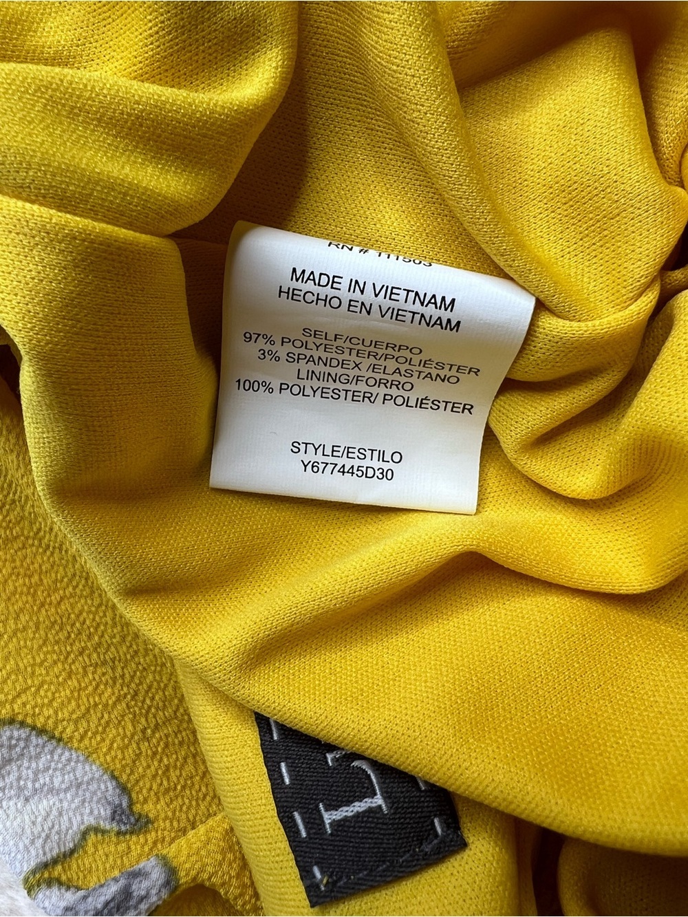 Luxology Yellow Floral Cropped Wide Leg Jumpsuit Tie Waist Size 10 - Picture 6 of 6